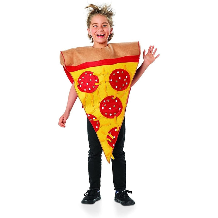 Seasons Pizza Slice Pepperoni Costume Kids L XL Dress Up Halloween Outfit Image 1