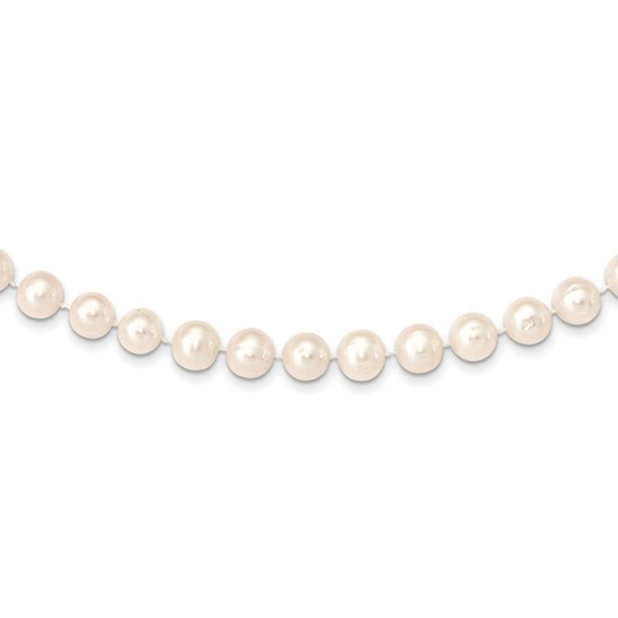 14K Yellow Gold 9-10mm White Freshwater Cultured Pearl Necklace (18 Inches) Image 1