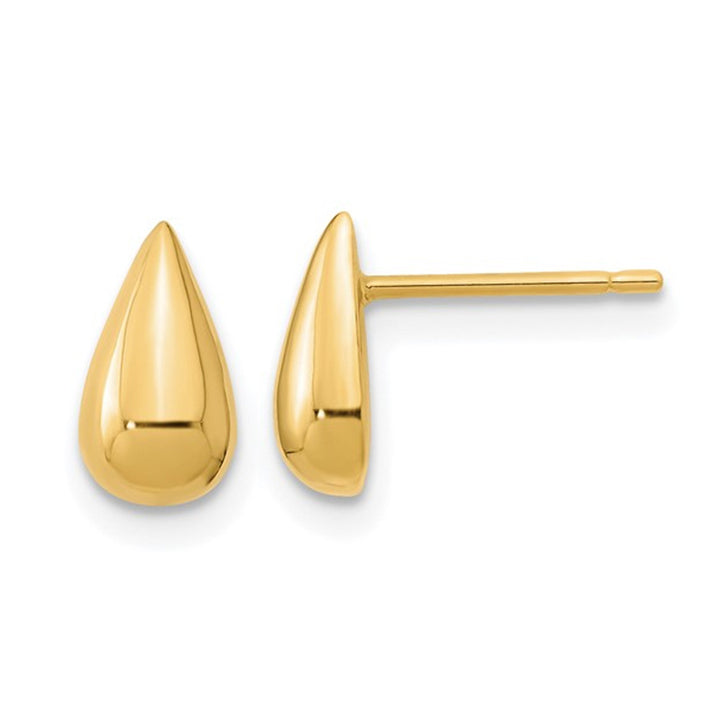 14K Yellow Gold Polished Teardrop Earrings Image 1