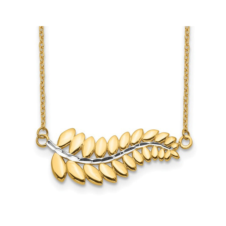 14K Yellow Gold Yellow Fern Necklace with 17 inch Chain Image 1