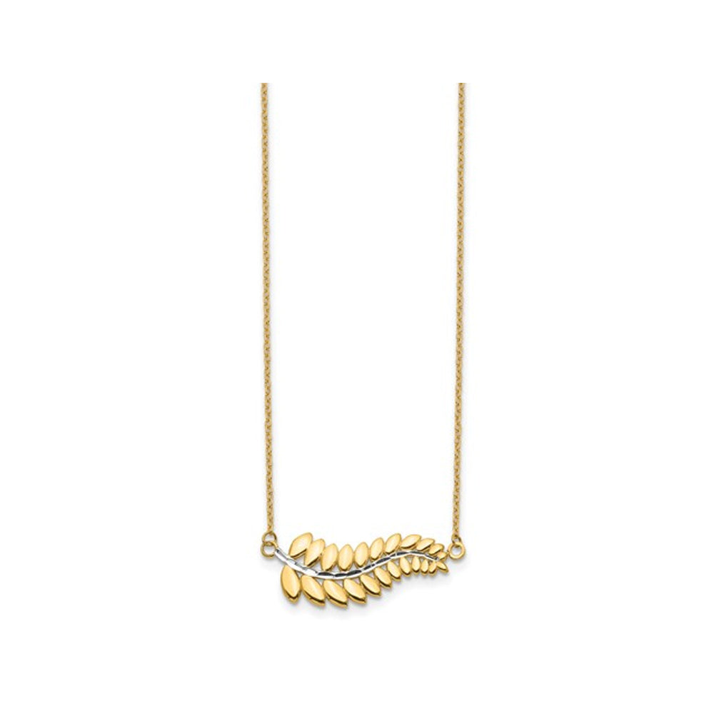 14K Yellow Gold Yellow Fern Necklace with 17 inch Chain Image 3