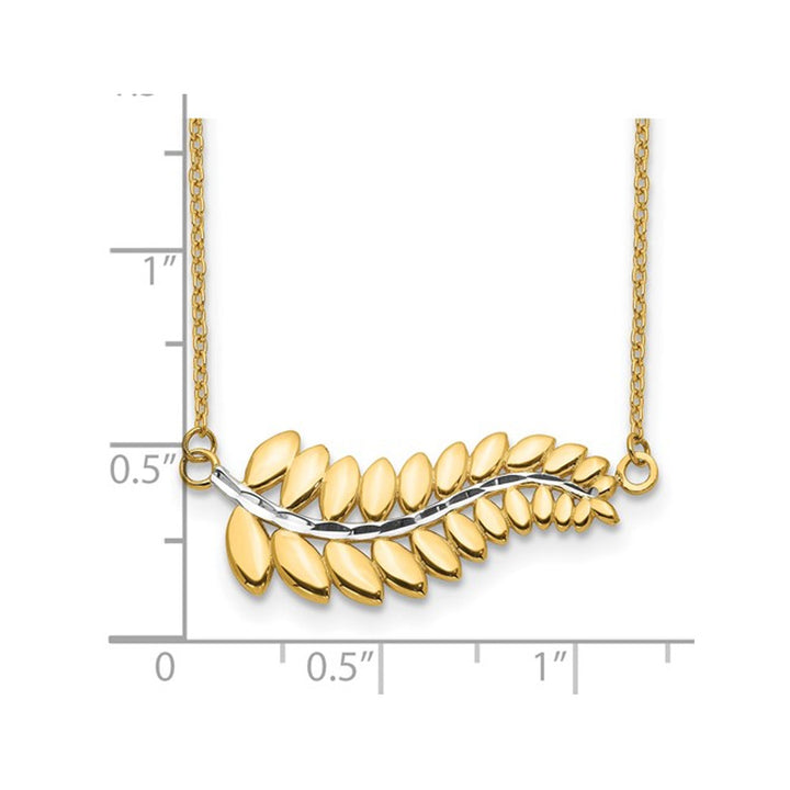 14K Yellow Gold Yellow Fern Necklace with 17 inch Chain Image 4