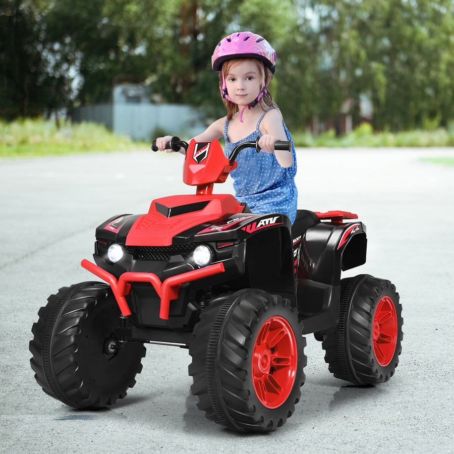 Costway 12V Kids 4-Wheeler ATV Quad Ride On Car w/ LED Lights Music USB Image 1