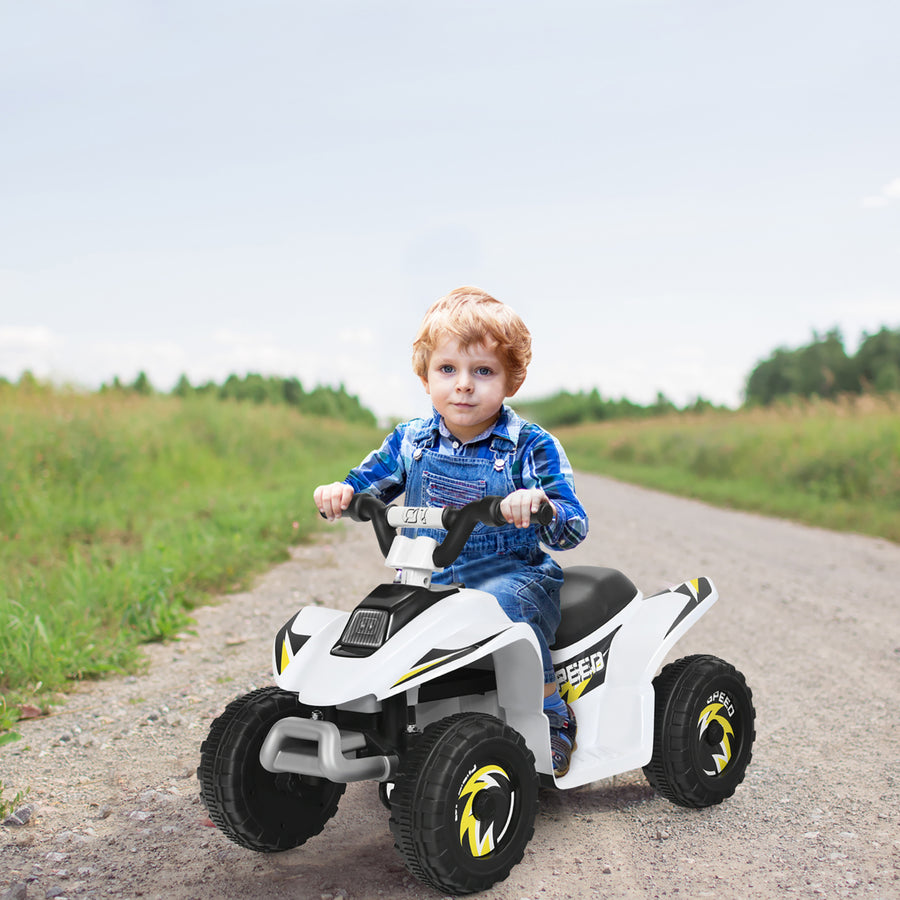 Costway 6V Kids Electric Quad ATV 4 Wheels Ride On Toy Toddlers ForwardandReverse White\Black\Blue\Red Image 1