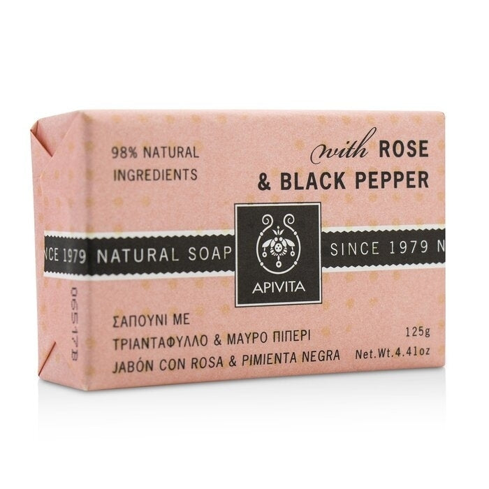 Apivita - Natural Soap With Rose and Black Pepper(125g/4.41oz) Image 2