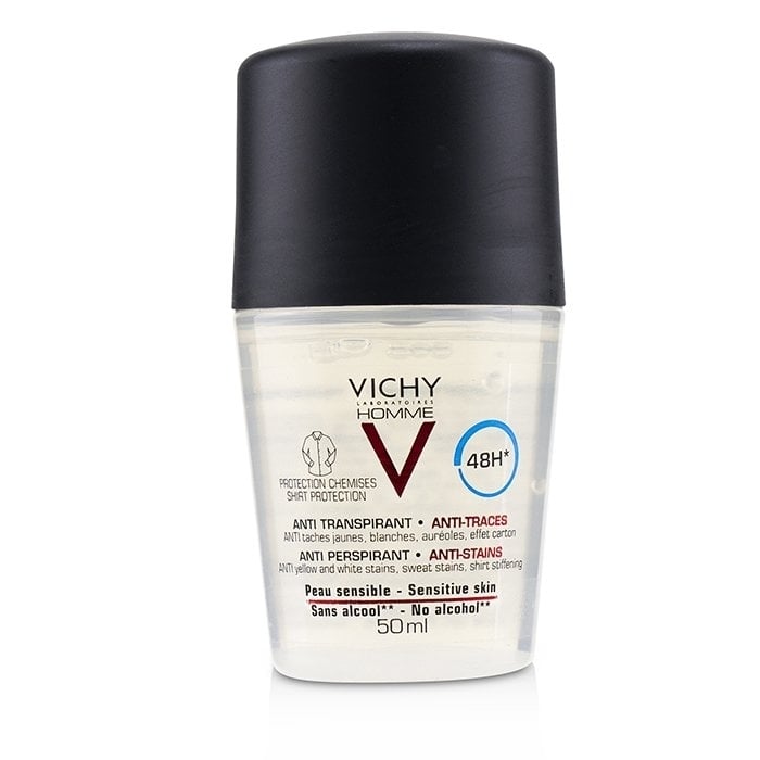 Vichy - Homme 48H Anti Perspirant and Anti-Stains (Shirt Protection) Roll-On (For Sensitive Skin)(50ml/1.69oz) Image 1