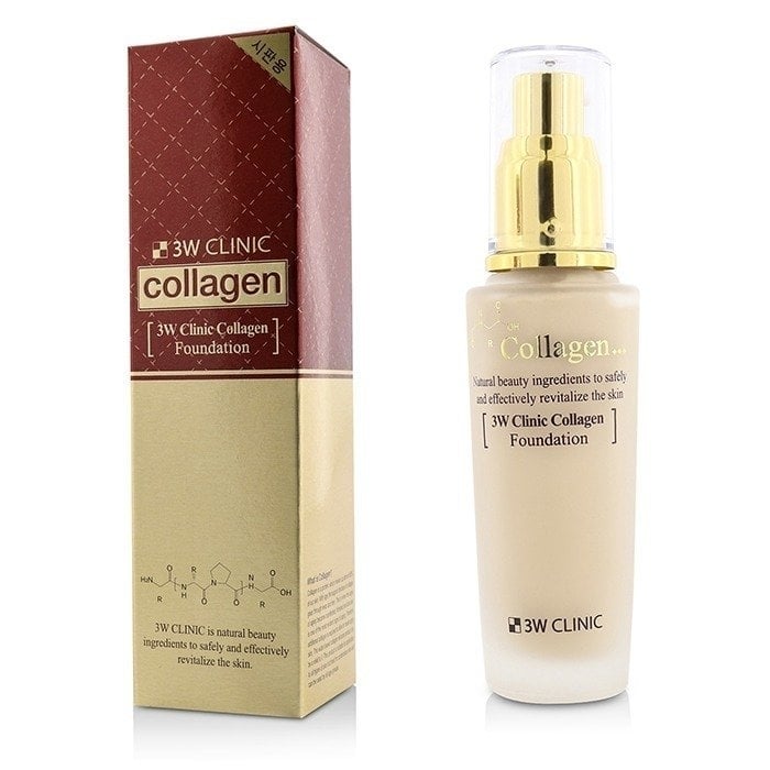 3W Clinic - Collagen Foundation -  21 (Transparent Beige)(50ml/1.67oz) Image 1