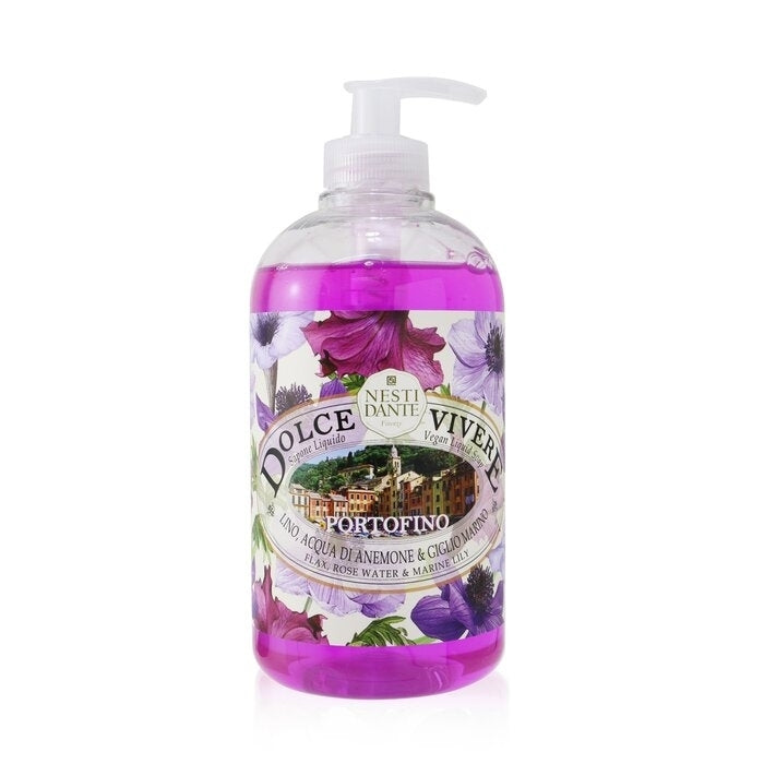Dolce Vivere Vegan Liquid Soap - Portofino -FlaxRose Water and Marine Lily - 500ml/16.9oz Image 1