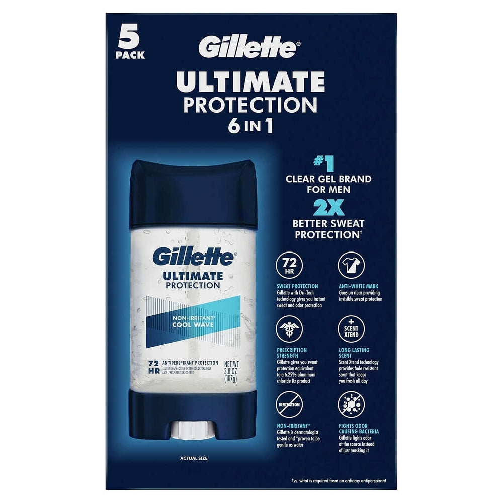 Gillette Ultimate Protection 6-in-1 Antiperspirant3.8 Ounce (Pack of 5) Image 2