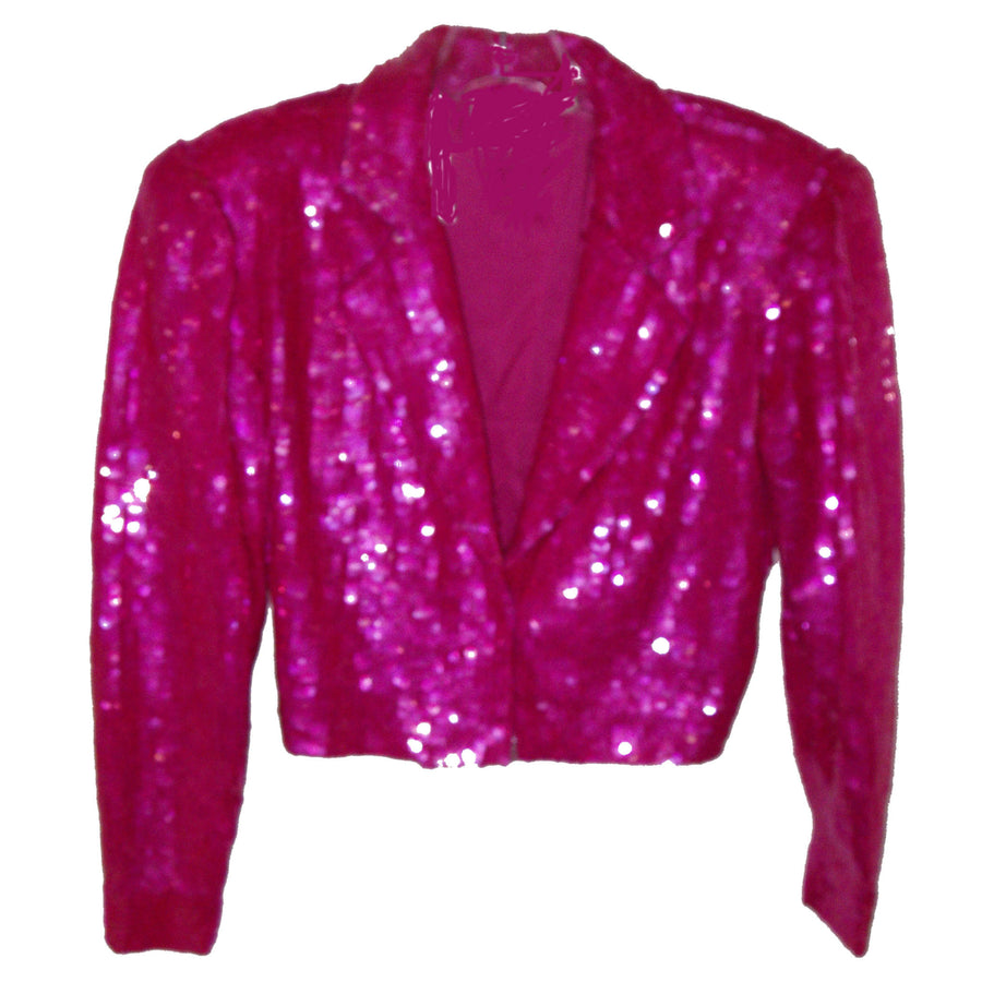 Sequin Evening Hand-beaded Jacket Hot Pink or Red Image 1