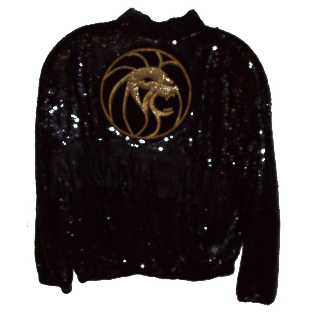 Sequin Evening Hand-beaded Bomber Style Jacket Black Image 2