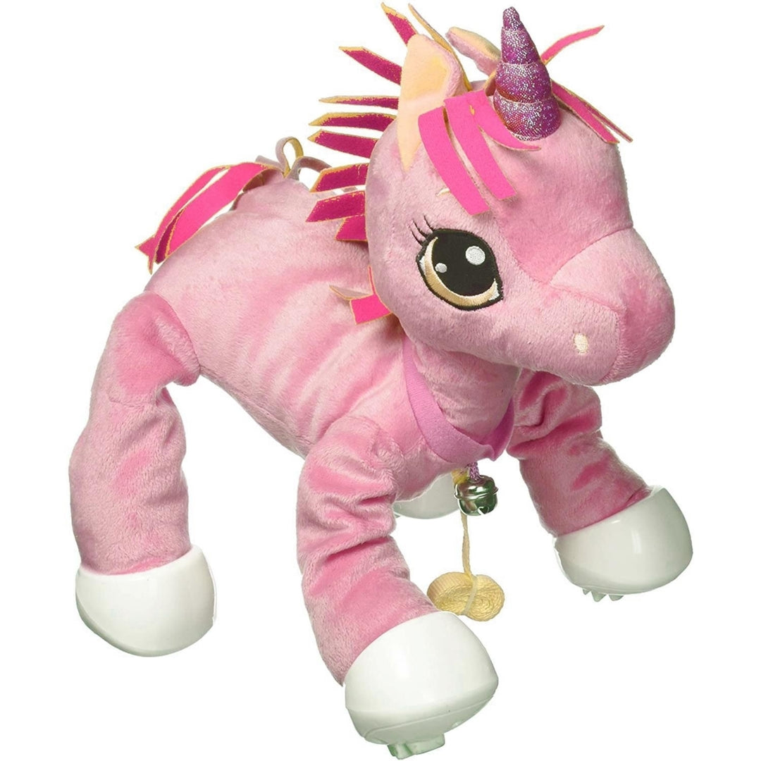 Mighty Mojo Peppy Pets Pink Unicorn Bouncing Interactive Toy No Batteries Required Image 1