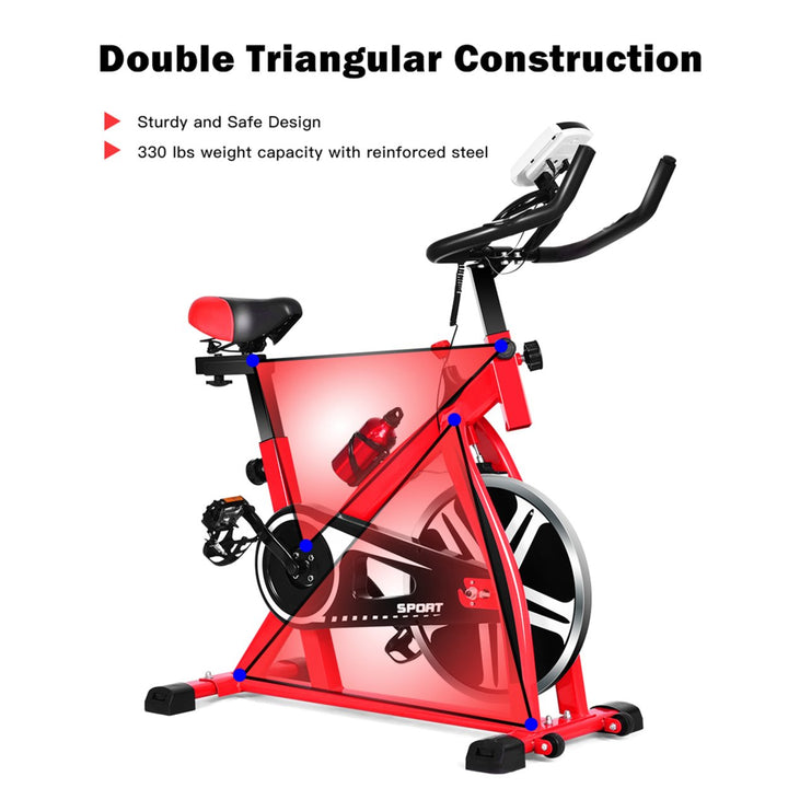 Exercise Bike Stationary Cycling Bicycle Cardio w/ Adjustable Resistance Image 6