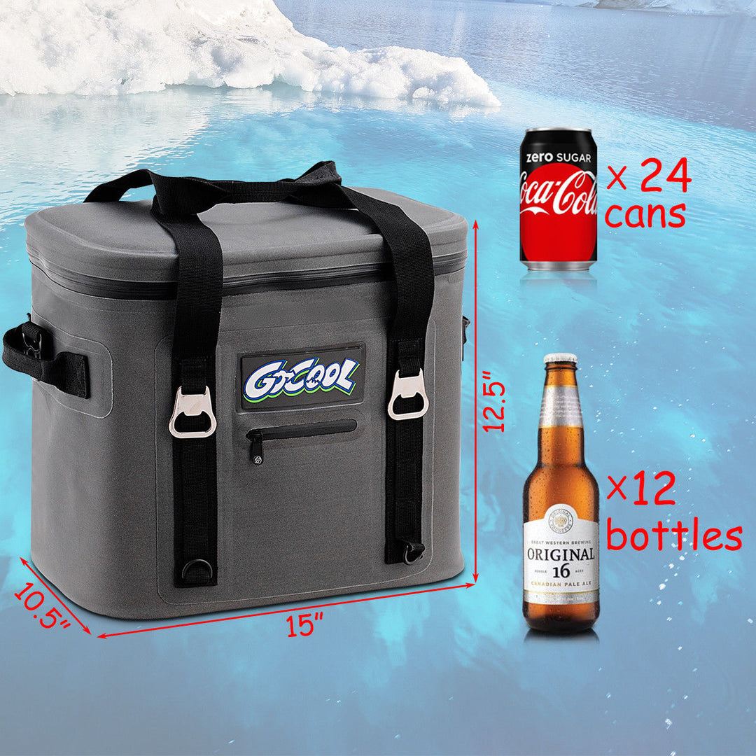 Insulated Lunch Box Lunch Bag 24-Can Soft Cooler Bag Water-Resistant Leakproof Image 4
