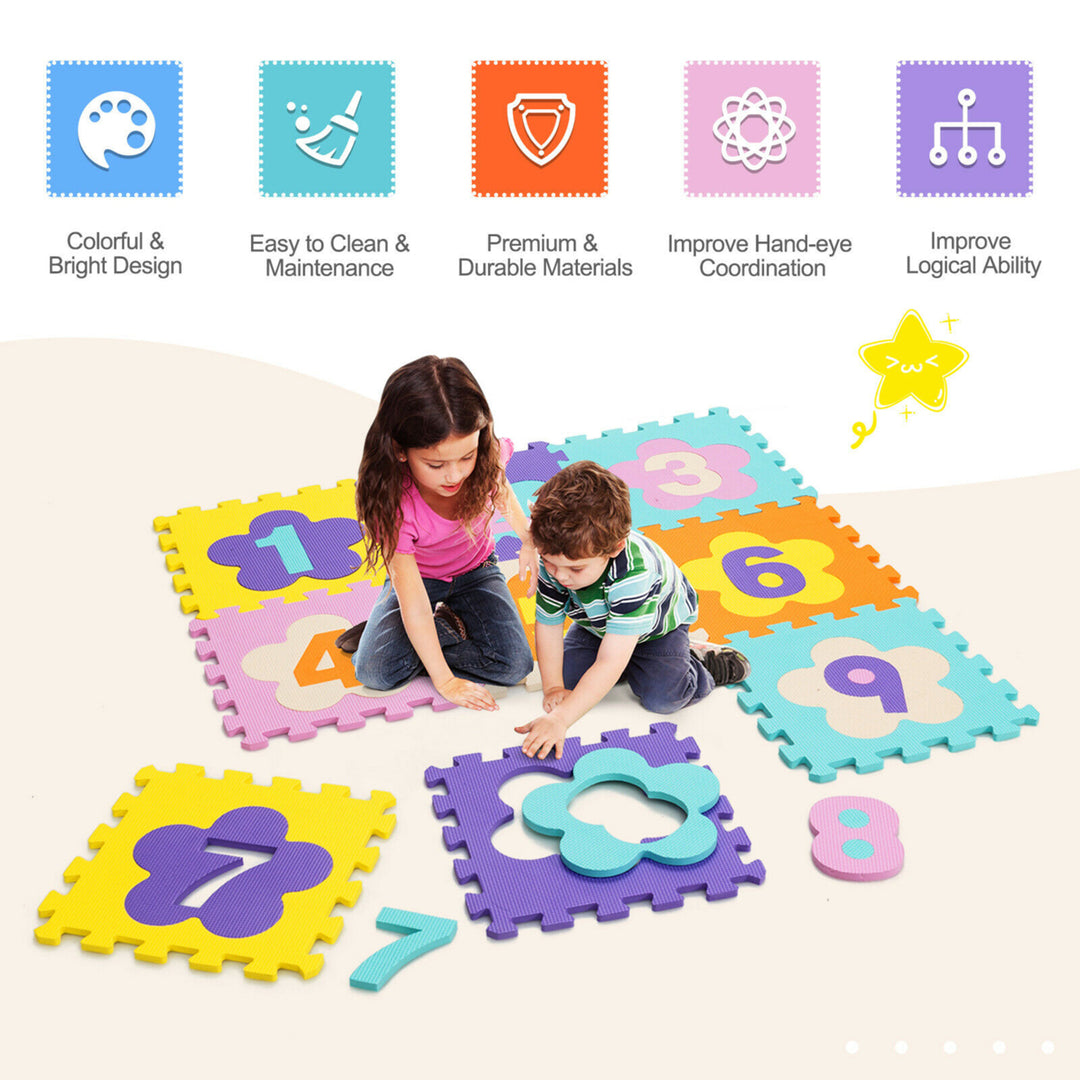 75 Pieces Baby Foam Interlocking Play Mat w/ Fence w/ Detachable Numbers Image 8
