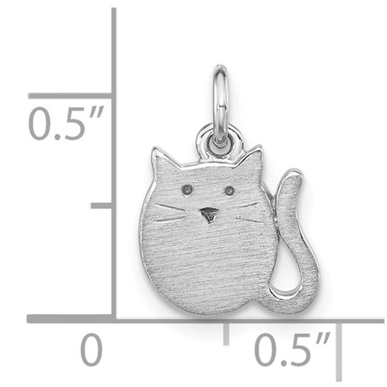 Polished Sterling Silver Cat Pendant Necklace with Chain Image 2