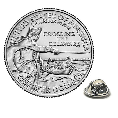 General George Washington Crossing the Delaware Quarter Lapel Pin Uncirculated U.S. Quarter 2021 Tie Pin Image 1