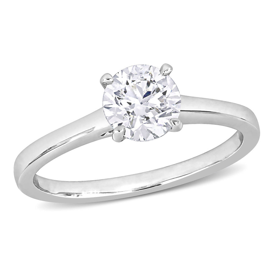 1.00 Carat (ctw I-JI1-I2) Diamond Solitaire Engagement Ring in Platinum Image 1