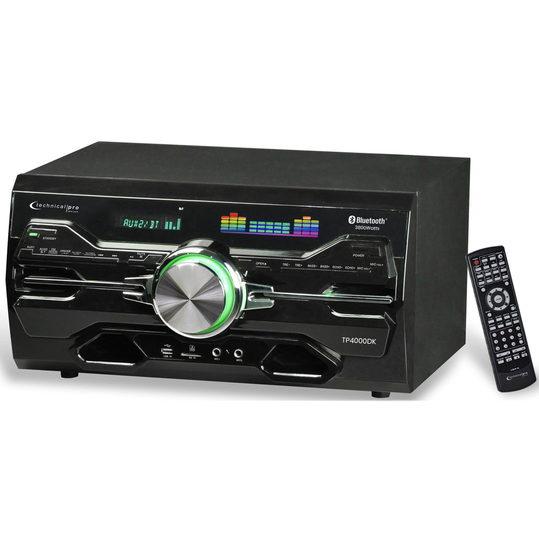 Technical Pro 3800W Bluetooth Audio Receiver DVD Player Dual Mic USB SD Inputs Image 1