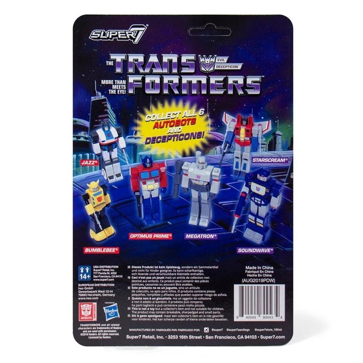 Transformers Jazz Heroic Autobot Retro ReAction Figure Collectible Super7 Image 3