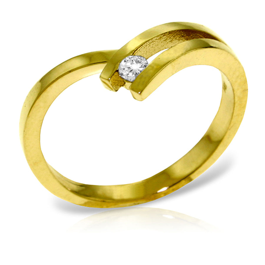 0.10ct Genuine Diamond Ring in 14k Solid Gold - Size 6.0 Image 1