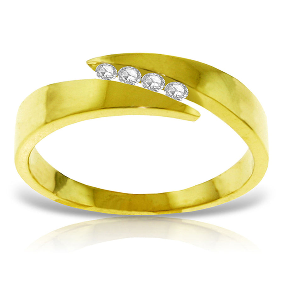 0.12ct Genuine Diamond Ring in 14k Solid Gold - Size 5.5 Image 1