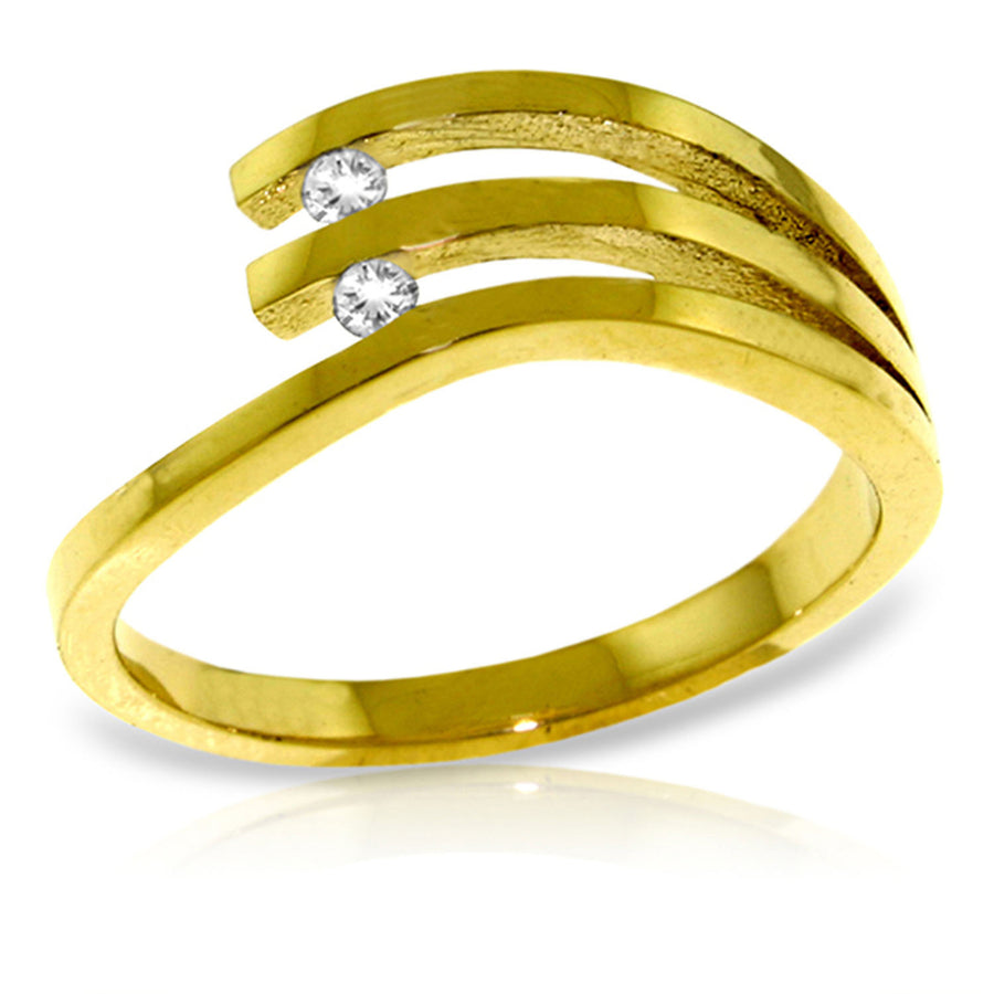 0.06ct Genuine Diamond Ring in 14k Solid Gold - Size 5.5 Image 1