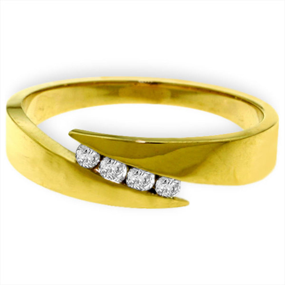 0.12ct Genuine Diamond Ring in 14k Solid Gold - Size 5.5 Image 2