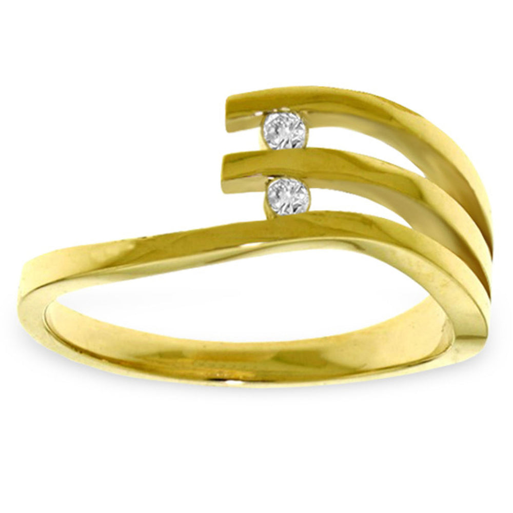 0.06ct Genuine Diamond Ring in 14k Solid Gold - Size 5.5 Image 2