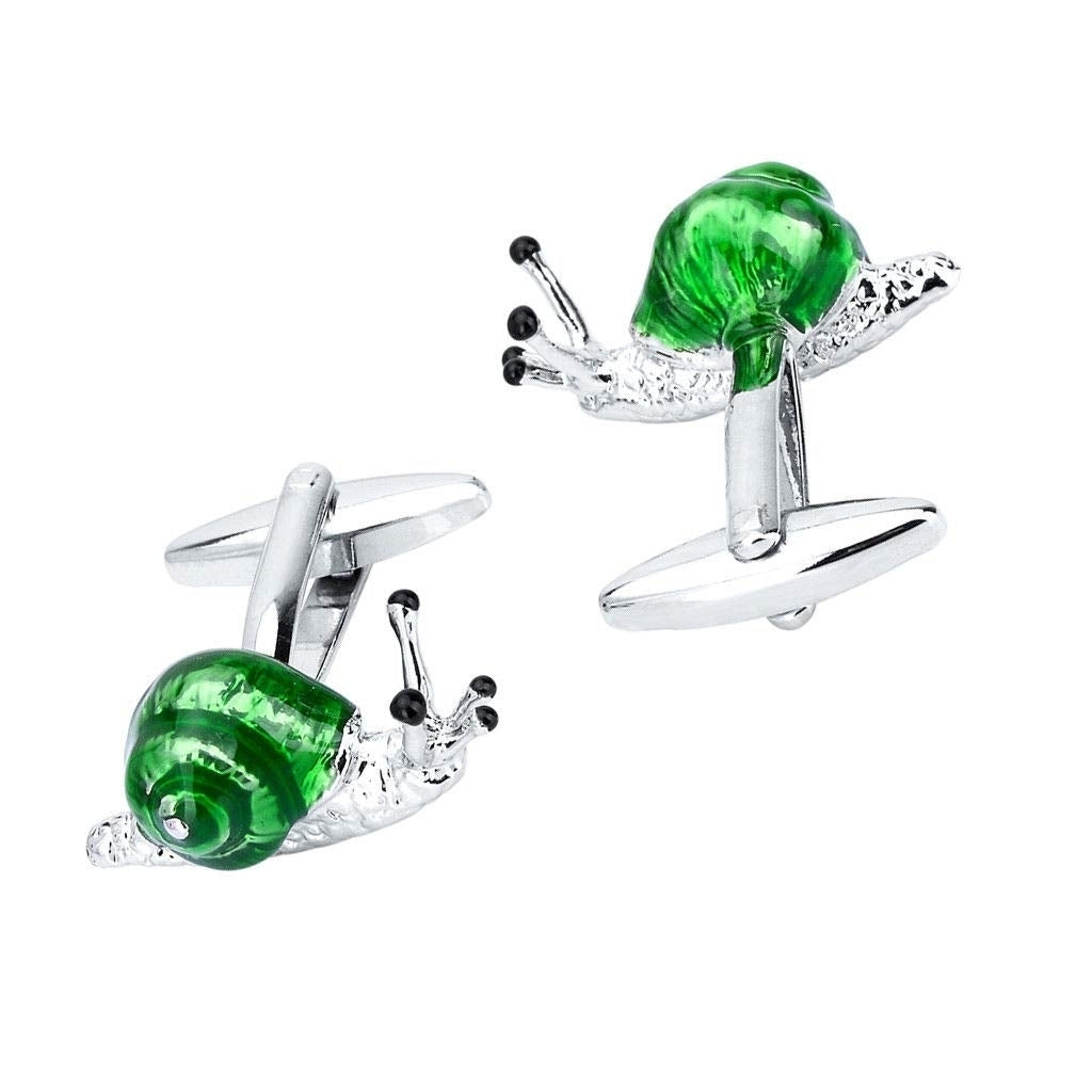 Wedding Casual Cufflinks 3D Cartoon Green Shell Snail Animal Cuff Links Jewerly Trendy Mens Cuffs Styling Designs Style Image 3