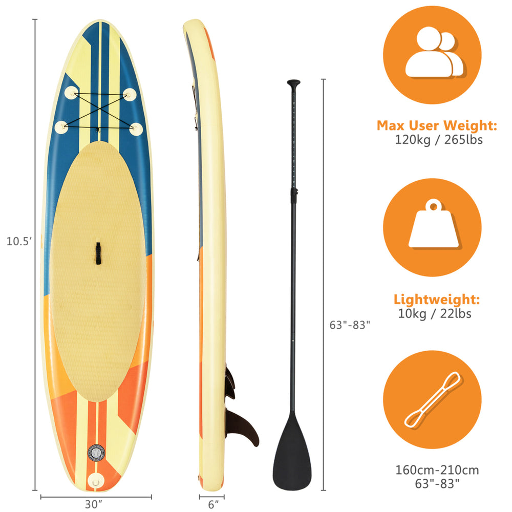 10ft Inflatable Stand-Up Paddle Board Non-Slip Deck Surfboard w/ Hand Pump Image 2