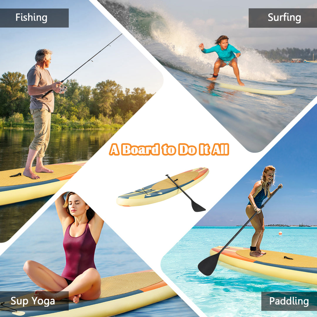 10ft Inflatable Stand-Up Paddle Board Non-Slip Deck Surfboard w/ Hand Pump Image 4