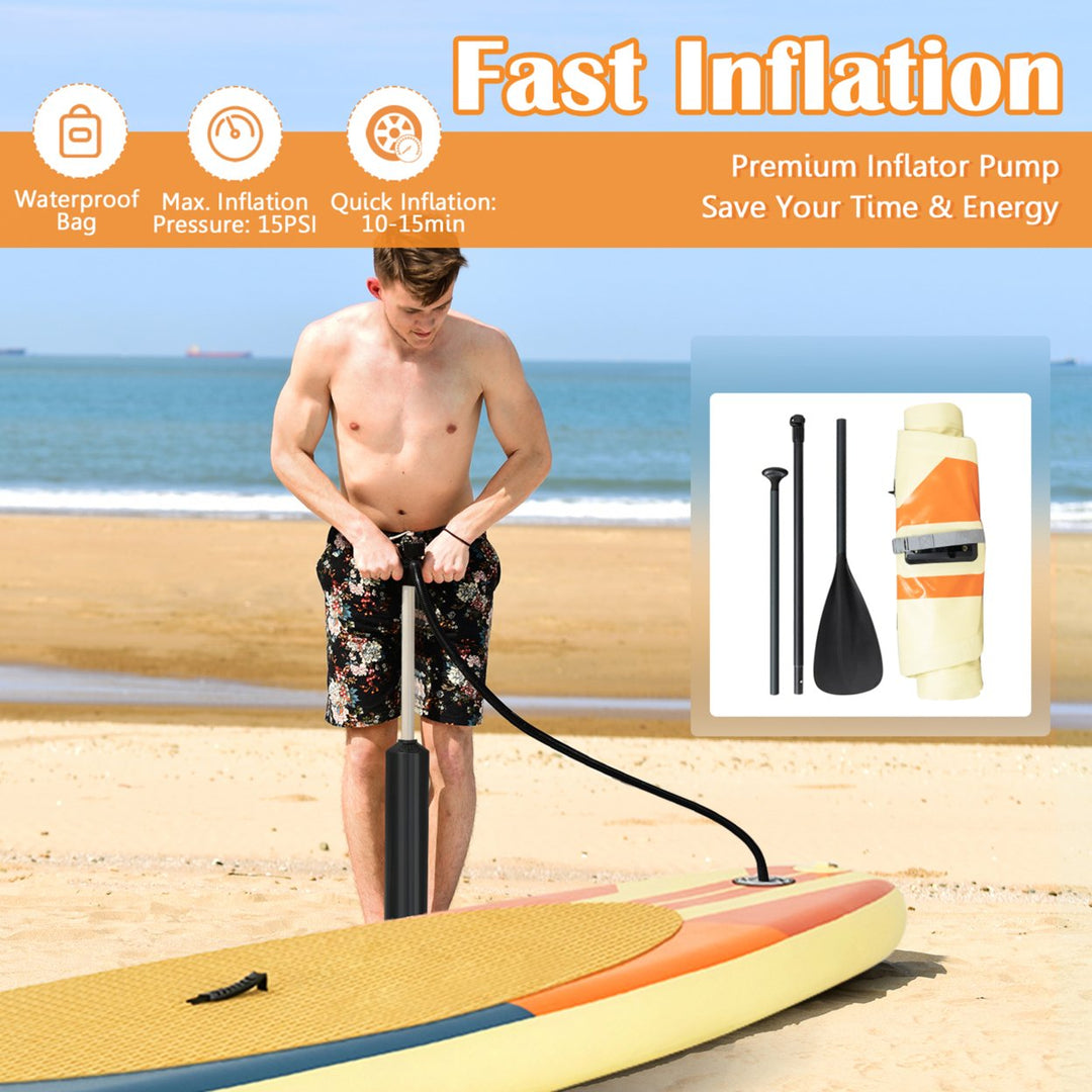 11ft Inflatable Stand-Up Paddle Board Non-Slip Deck Surfboard w/ Hand Pump Image 4
