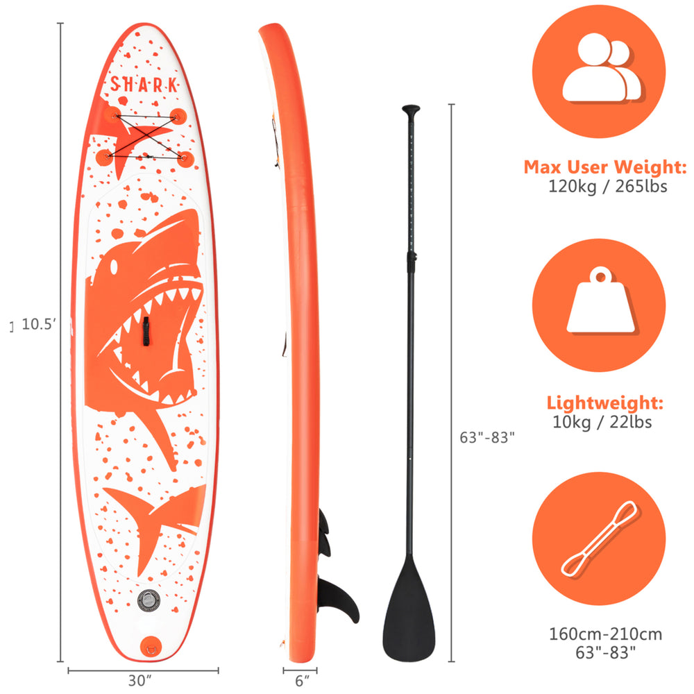 10 Inflatable Stand-Up Paddle Board Non-Slip Deck Surfboard w/ Hand Pump Image 2