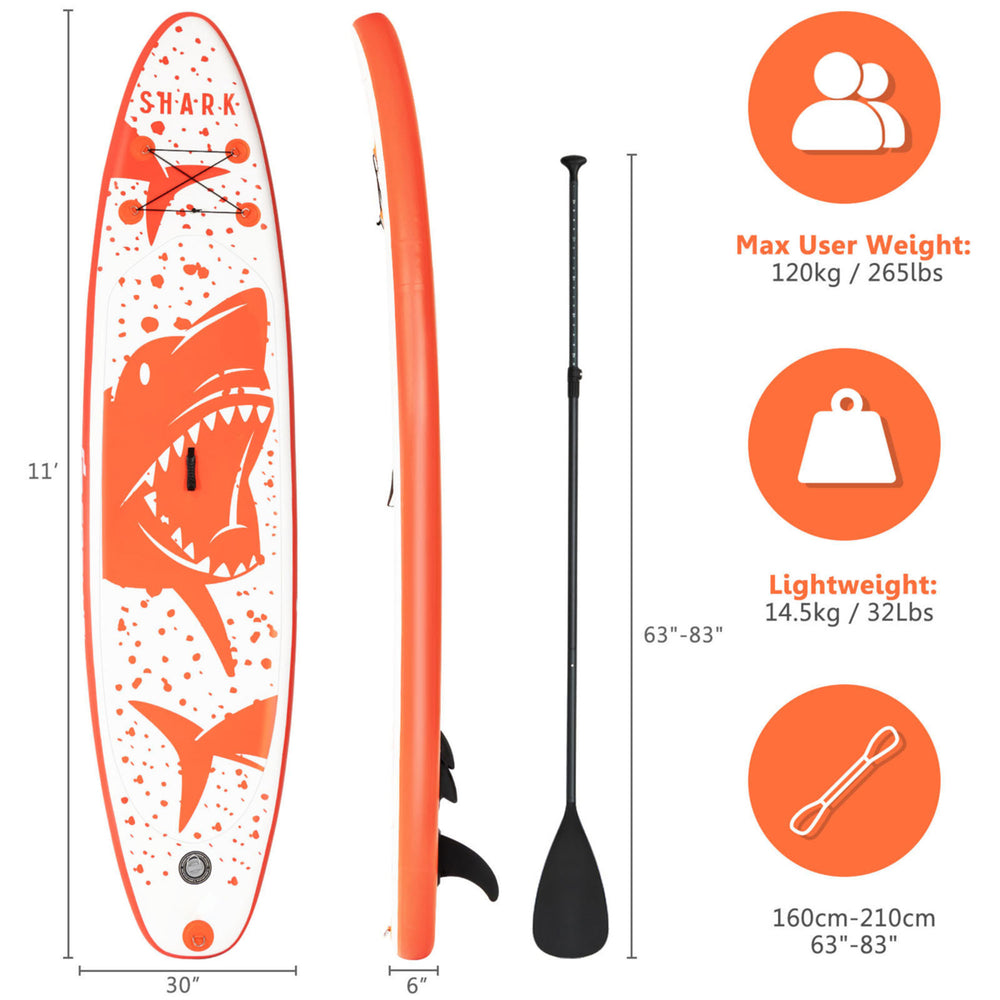 11 Inflatable Stand-Up Paddle Board Non-Slip Deck Surfboard w/ Hand Pump Image 2