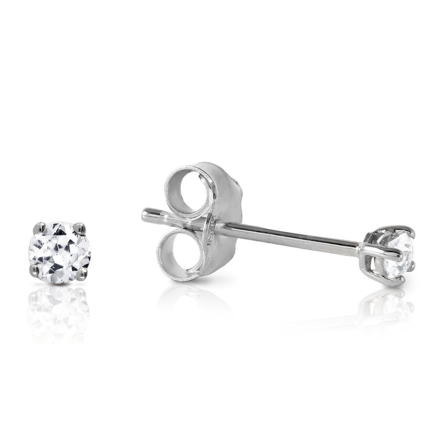 0.10 Carat (CTW) Natural Round Diamond 14k White Gold Stud Earrings H-I colorSI1-SI2 clarity Image 1
