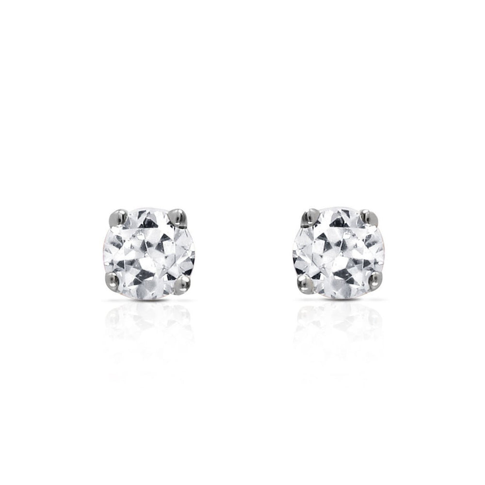 0.10 Carat (CTW) Natural Round Diamond 14k White Gold Stud Earrings H-I colorSI1-SI2 clarity Image 2