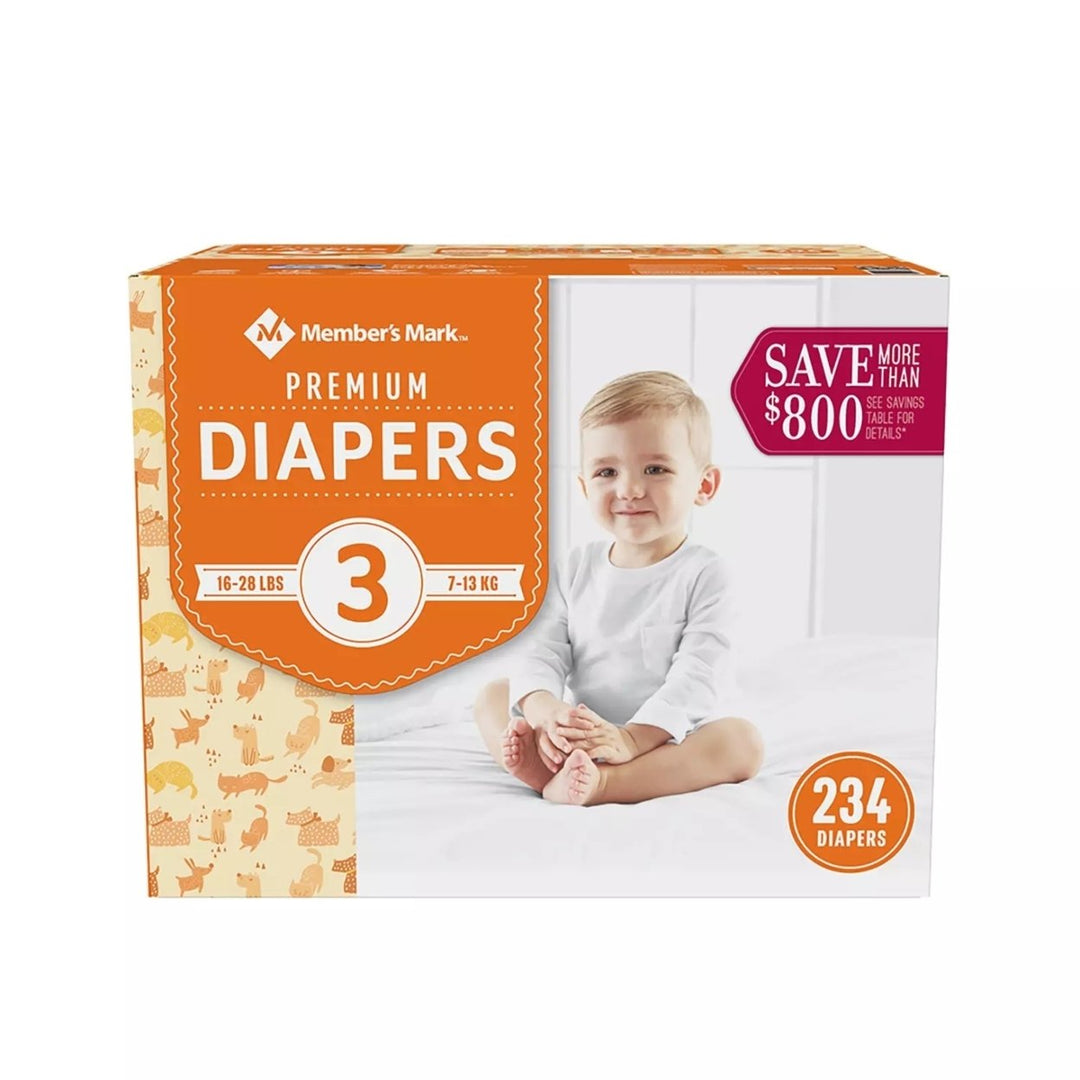 Members Mark Premium Baby Diapers Size 3 (16-28 Pounds) 234 Count Image 1