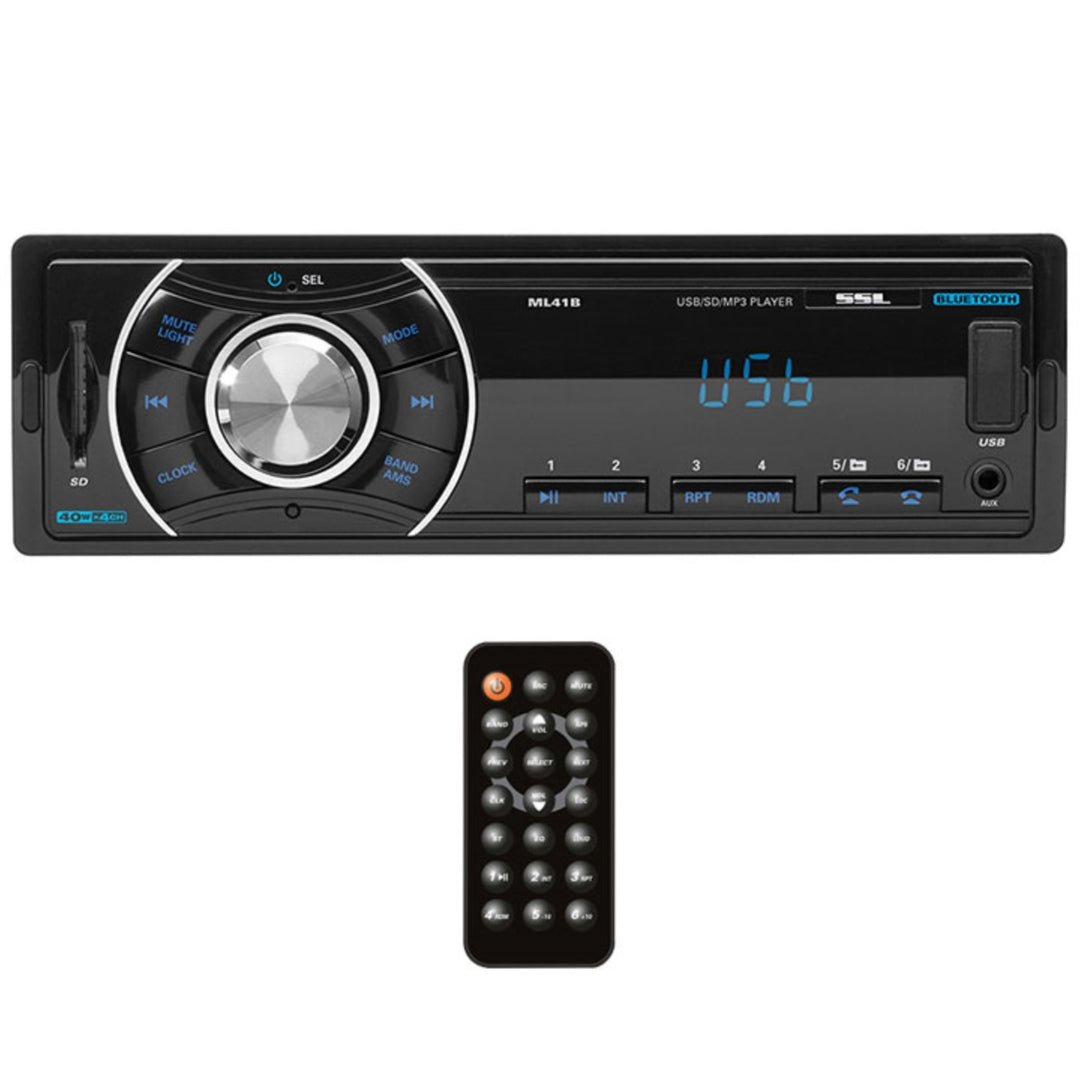 Sound Storm ML41B Bluetooth Car Stereo Single Din MP3 USB SD FM Receiver Image 1