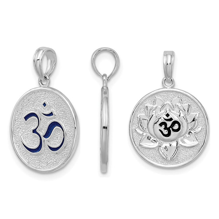 Ohm Reversible Charm Pendant Necklace in Sterling Silver with Chain Image 2