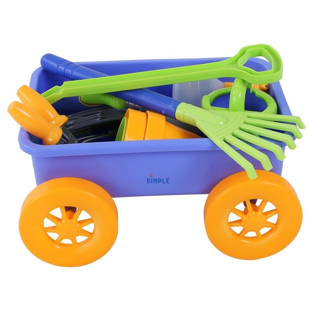 Dimple 15-Piece Gardening Tools Wagon Toy Set Durable Outdoor Gift for Kids Image 2