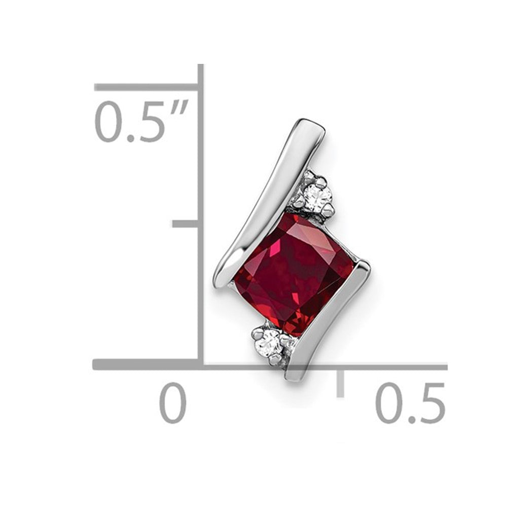 3/5 Carat (ctw) Lab-Created Ruby Solitaire Pendant Necklace in Yellow Plated Sterling Silver with Chain Image 2