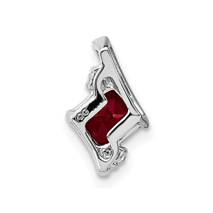 3/5 Carat (ctw) Lab-Created Ruby Solitaire Pendant Necklace in Yellow Plated Sterling Silver with Chain Image 3