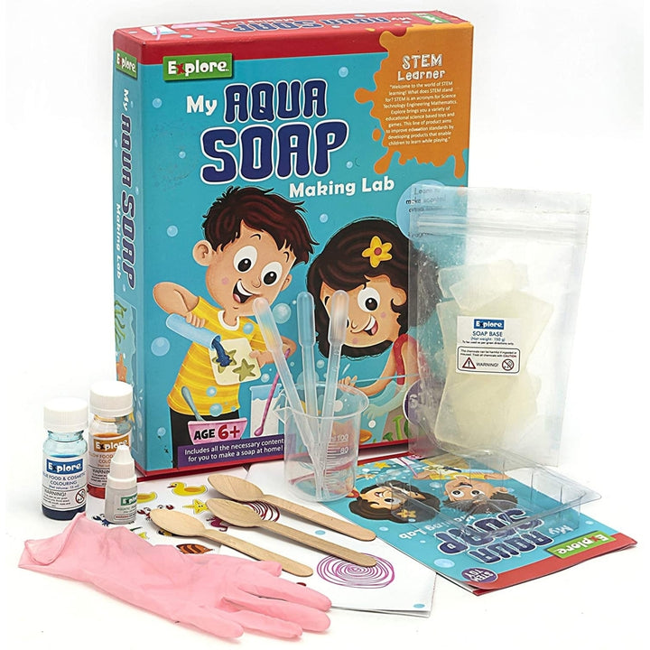 Mighty Mojo Explore STEM Learning My Aqua Soap Making Lab Education DIY Scientist Set Image 1