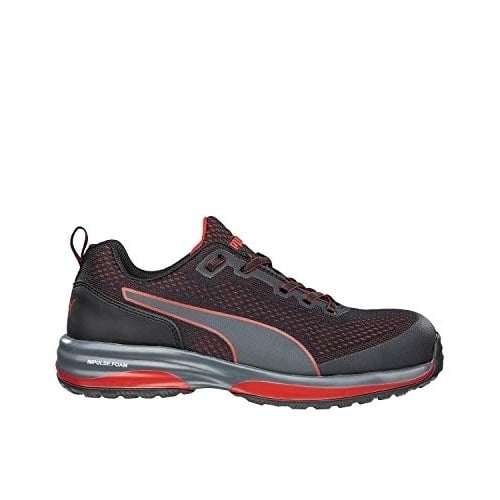 PUMA Safety Mens Speed Low Composite Toe Work Shoe Black Red Size ONE SIZE Image 1