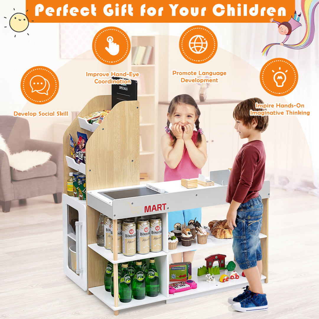 Grocery Store Playset Pretend Play Supermarket Shopping Set with Shopping Cart Image 4