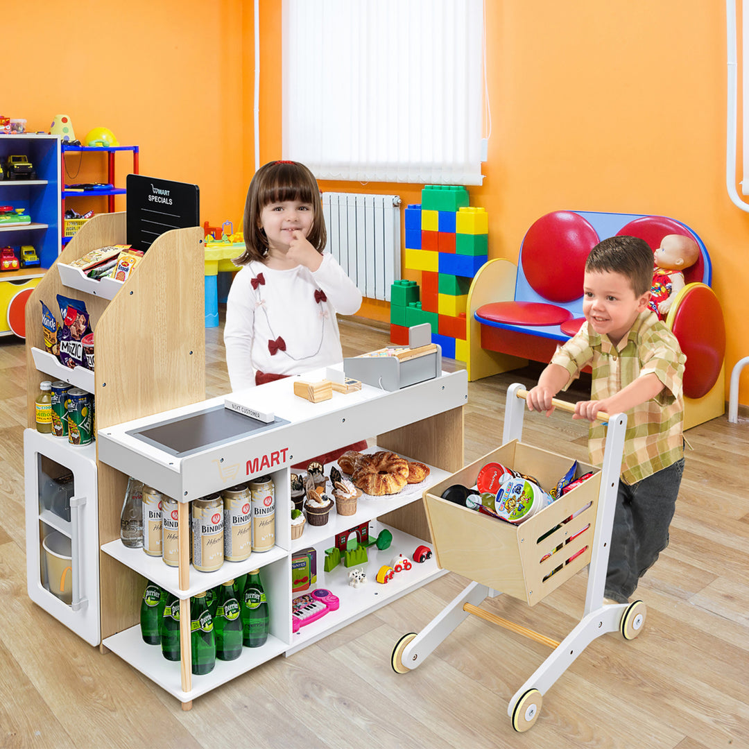 Grocery Store Playset Pretend Play Supermarket Shopping Set with Shopping Cart Image 9