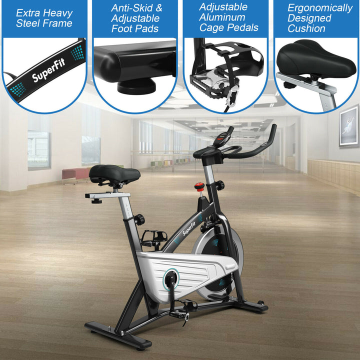 30Lbs Magnetic Stationary Training Bike Stationary Belt Drive Bicycle Image 10