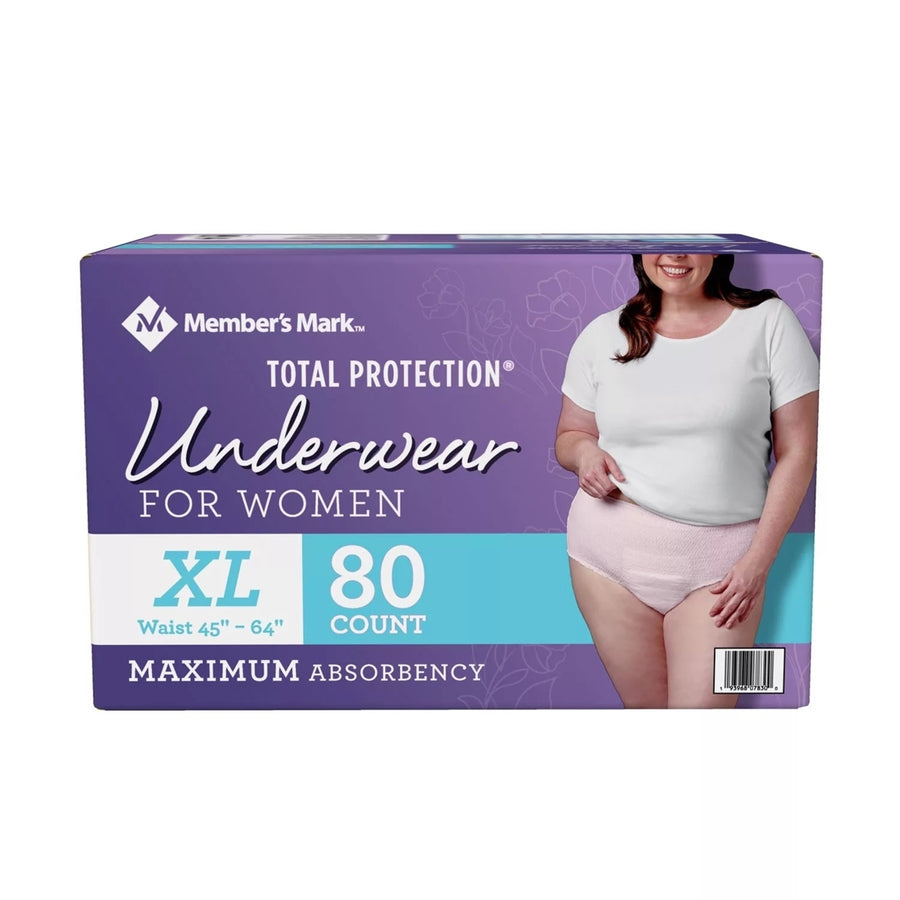Members Mark Total Protection Underwear for WomenExtra Large (80 Count) Image 1