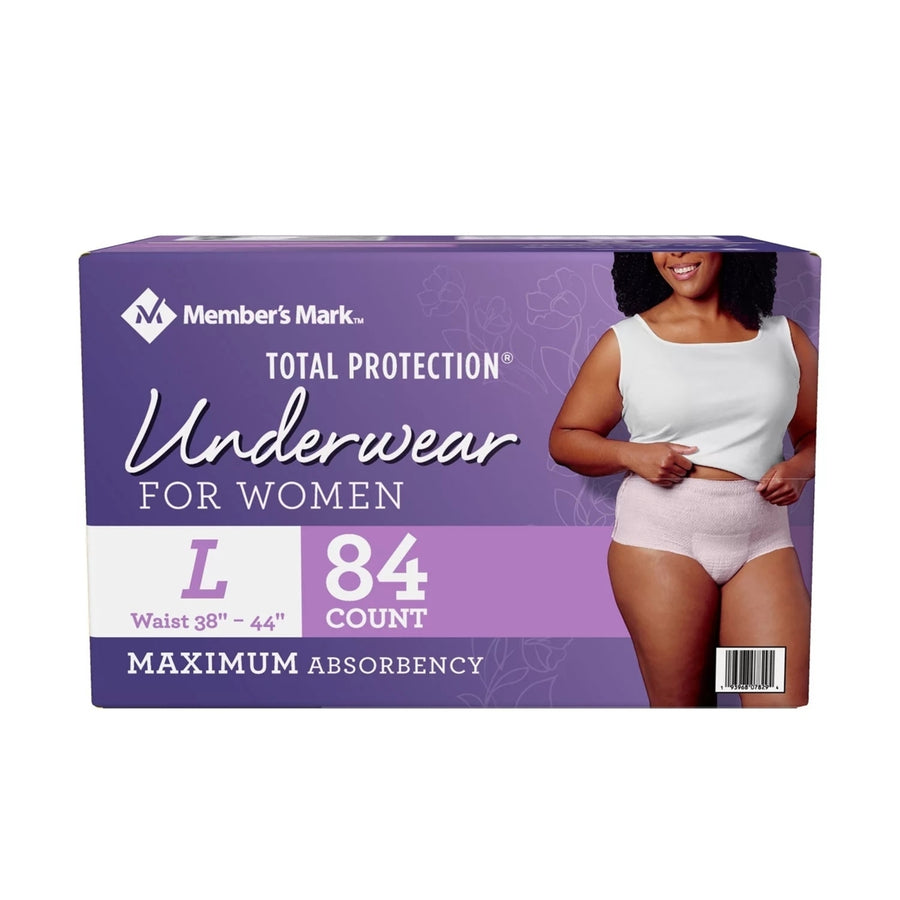 Members Mark Total Protection Underwear for WomenLarge (84 Count) Image 1